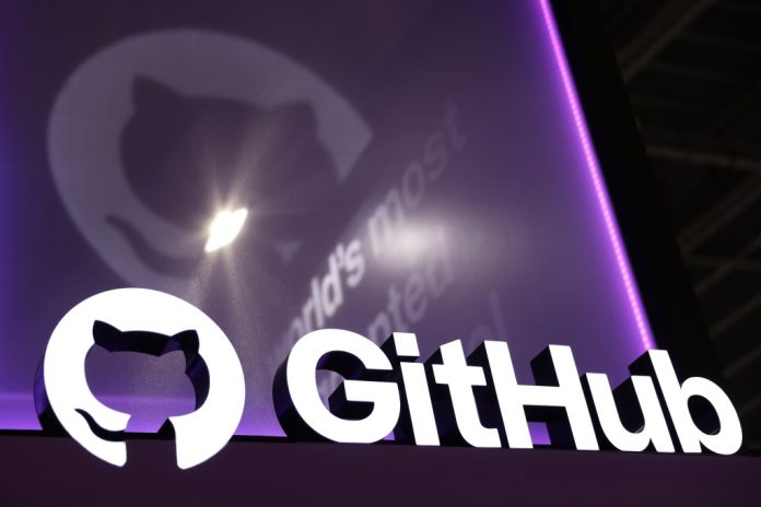 GitHub Inc. signage during the Singapore FinTech Festival.